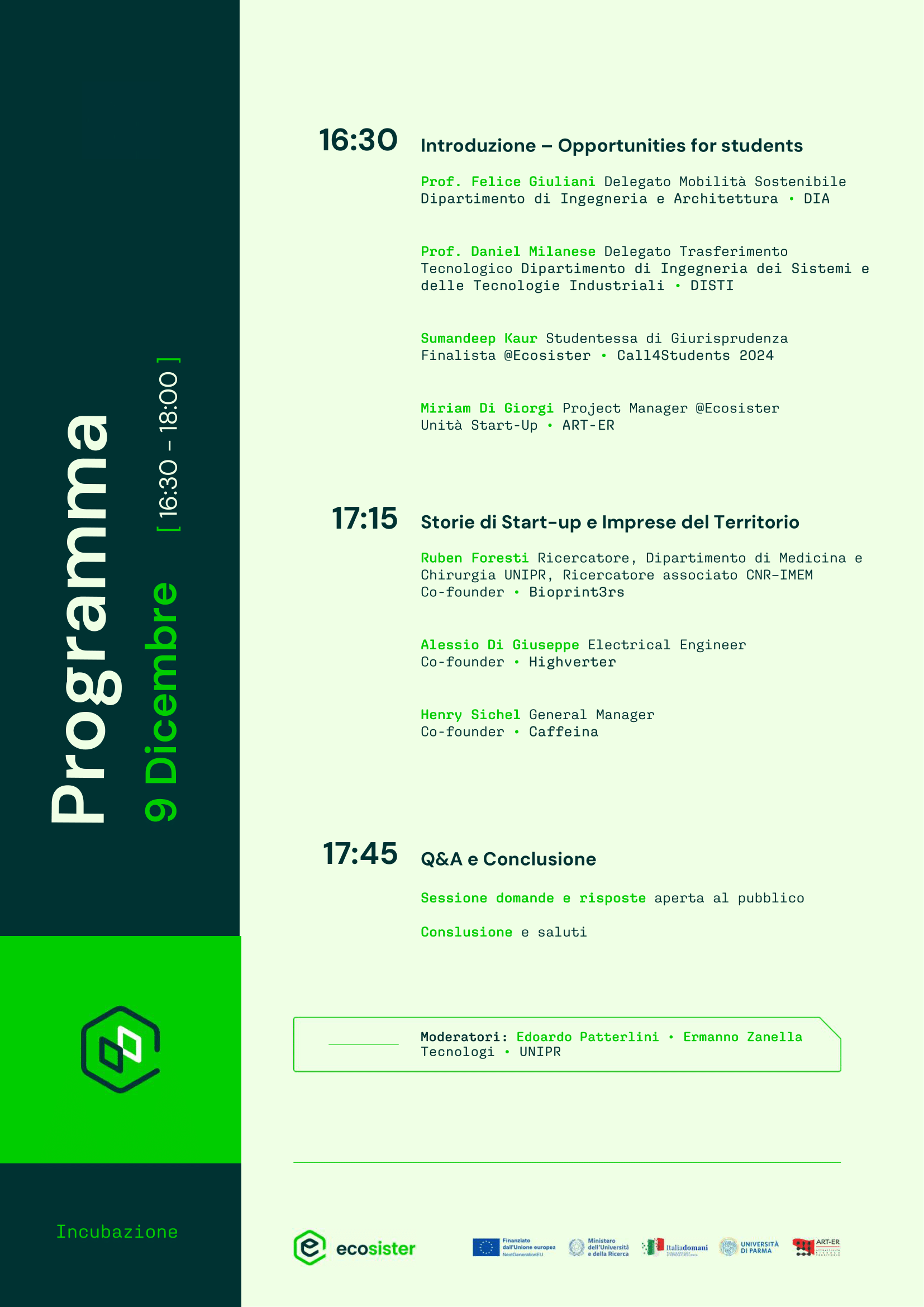 Programma dell'evento